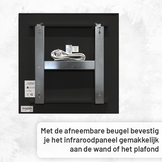Complete Set Infrarood Verwarmingspaneel 60x60cm Mat Zwart met Thermostaatset