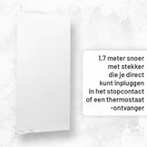 Complete Set Infrarood Verwarmingspaneel 60x120cm Mat Wit met Thermostaatset