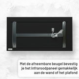 Complete Set Infrarood Verwarmingspaneel 60x120cm Mat Zwart met Thermostaatset