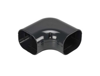 Bocht 90° Lang Vlak PVC Antraciet Inaba Denko SK-77-A 75 mm