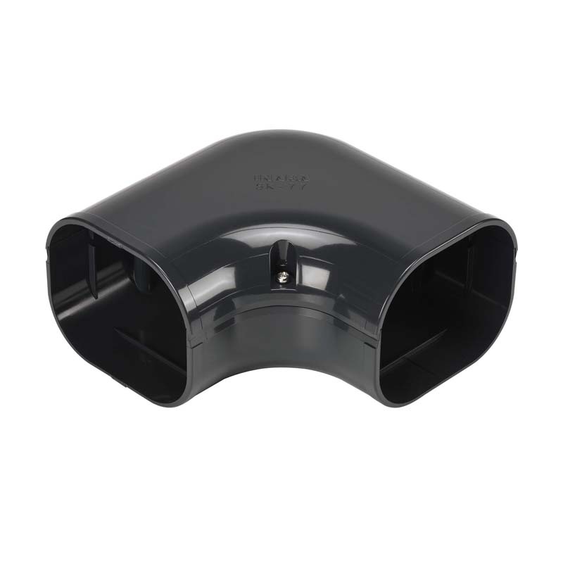 Bocht 90° Lang Vlak PVC Antraciet Inaba Denko SK-77-A 75 mm