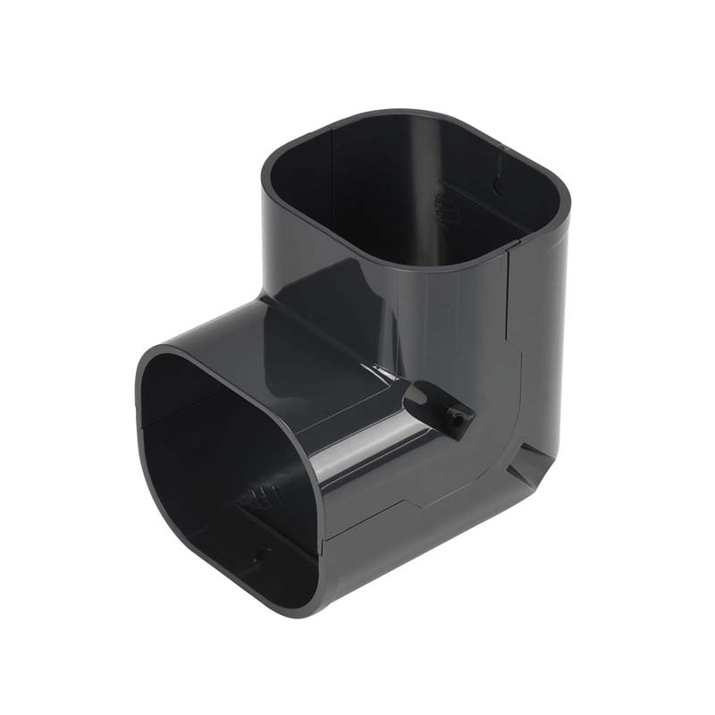 Bocht 90° Lang Stijgend PVC Antraciet Inaba Denko SC-77-A 75 mm