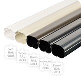 Bocht 90° Lang Stijgend PVC Antraciet Inaba Denko SC-77-A 75 mm