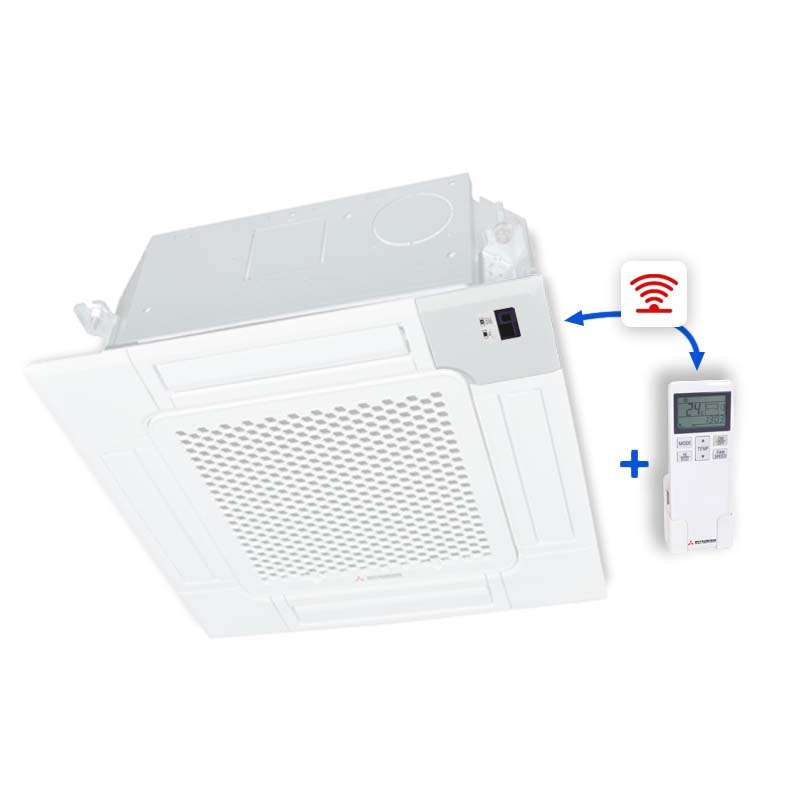 Mitsubishi Heavy Industries FDTC Cassette Airco Wit Afstandsbedieningset + RCN-TC-5AW-E3 Ontvanger