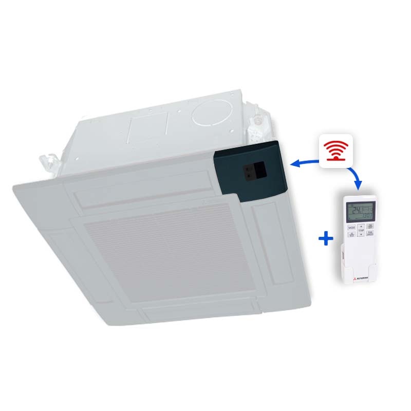 Mitsubishi Heavy Industries FDTC Cassette Airco Zwart Afstandsbedieningset + RCN-TC-5AW-E3 Ontvanger