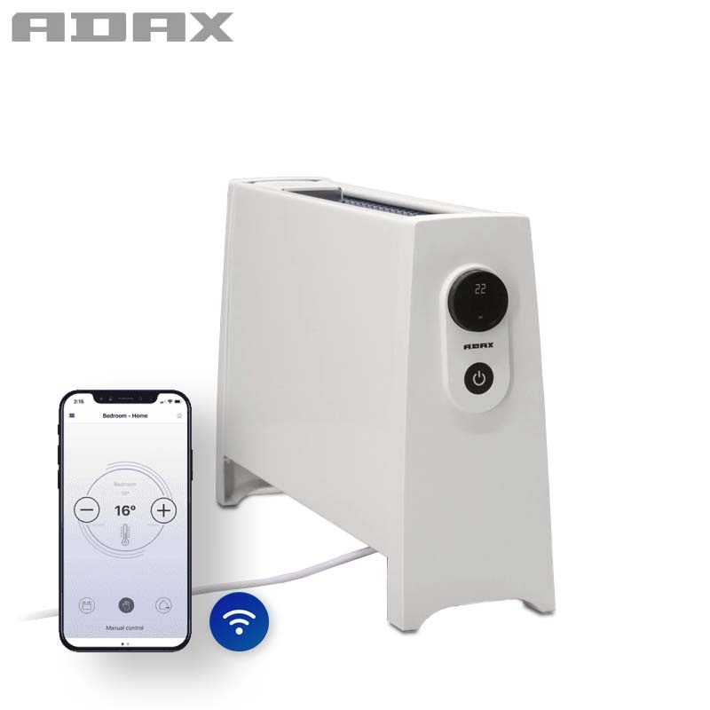 Elektrische Vrijstaande Radiator Adax Vilje +Wifi - 2000 Watt - Kleur Wit