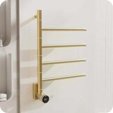 Elektrische Badkamer Radiator Phoenix 60Watt met Thermostaat - Goud