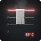 Elektrische Badkamer Radiator Griffin 30Watt met Thermostaat - Zwart