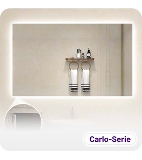Badkamerspiegel Carlo met Infraroodverwarming en LED - Frameloos - 60x80cm 450W