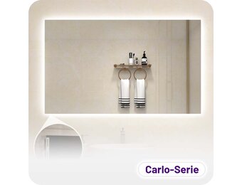 Badkamerspiegel Carlo met Infraroodverwarming en LED - Frameloos - 60x100cm 580W
