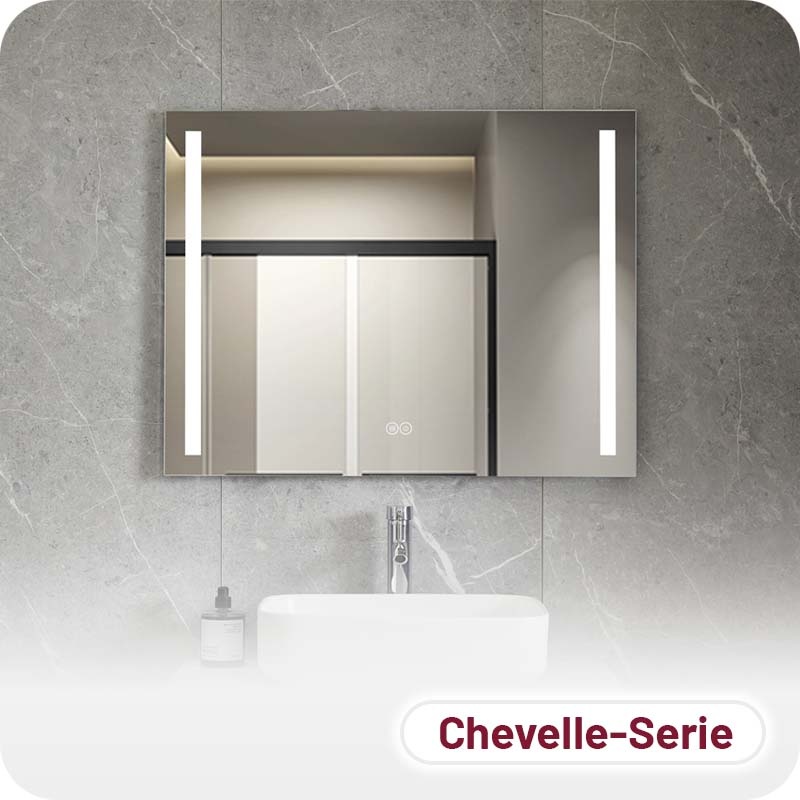 Badkamerspiegel Chevelle Anti-Condens en LED - Frameloos - 60x100cm