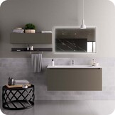 Badkamerspiegel Malibu Anti-Condens en LED - Zwart Frame - 60x100cm