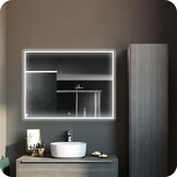 Badkamerspiegel Malibu Anti-Condens en LED - Zwart Frame - 60x60cm
