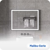 Badkamerspiegel Malibu Anti-Condens en LED - Zwart Frame - 60x80cm