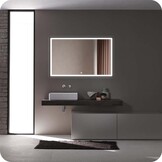 Badkamerspiegel Malibu Anti-Condens en LED - Zwart Frame - 60x80cm