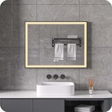 Badkamerspiegel Malibu Anti-Condens en LED - Zwart Frame - 60x80cm