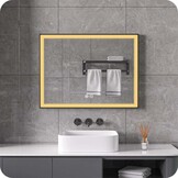 Badkamerspiegel Malibu Anti-Condens en LED - Zwart Frame - 60x80cm