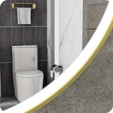 Badkamerspiegel Torino Anti-Condens en LED - Smart - Gouden Frame - 80cm