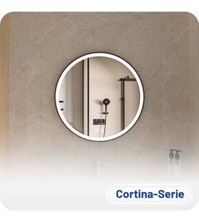 Badkamerspiegel Cortina Anti-Condens en LED - Smart - Zwart Frame - 60cm