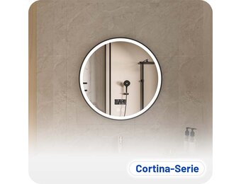 Badkamerspiegel Cortina Anti-Condens en LED - Smart - Zwart Frame - 60cm