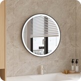 Badkamerspiegel Cortina Anti-Condens en LED - Smart - Zwart Frame - 60cm