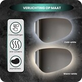 Badkamerspiegel Dart Anti-Condens en LED - Frameloos - 100x65cm