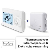 Set THB-02 + OVB-01 Draadloze Klokthermostaat - Tijden en dagen in te stellen - Wit