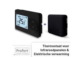Set THB-02 + OVB-01 Draadloze Klokthermostaat - Tijden en dagen in te stellen - Zwart