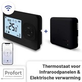 Set THB-03 + OVB-03 Draadloze Wifi Klokthermostaat - Bedienbaar via je mobiel - Zwart