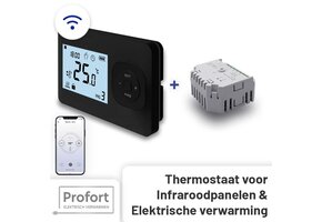 Set THB-03 + OVB-05 Draadloze Wifi Klokthermostaat - Bedienbaar via je mobiel - Zwart