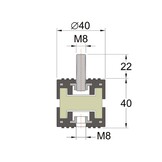 Elastische TPE Trillingsdempers • Set van 4 stuks • 90-200 kg