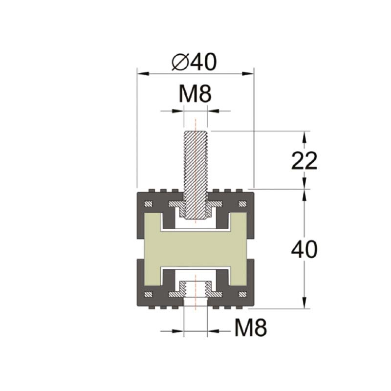 Elastische TPE Trillingsdempers • Set van 4 stuks • 90-200 kg