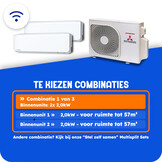 Multisplit Airco Set +Wifi voor 2 ruimtes | totaal 115m³ | Buitenunit 4,0kW (SCM40)