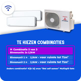 Multisplit Airco Set +Wifi voor 2 ruimtes | totaal 115m³ | Buitenunit 4,0kW (SCM40)