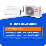 Multisplit Airco Set voor 2 ruimtes | totaal 130m³ | Buitenunit 4,5kW (SCM45)