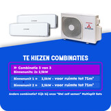 Multisplit Airco Set voor 2 ruimtes | totaal 130m³ | Buitenunit 4,5kW (SCM45)