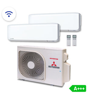 Multisplit Airco Set +Wifi voor 2 ruimtes | totaal 130m³ | Buitenunit 4,5kW (SCM45)