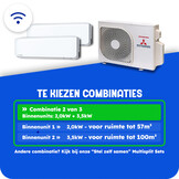 Multisplit Airco Set +Wifi voor 2 ruimtes | totaal 130m³ | Buitenunit 4,5kW (SCM45)