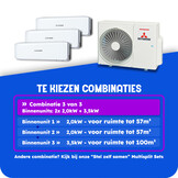 Multisplit Airco Set voor 2-3 ruimtes | totaal 170m³ | Buitenunit 6,0kW (SCM60)