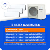 Multisplit Airco Set +Wifi voor 2-4 ruimtes | totaal 200m³ | Buitenunit 7,1kW (SCM71)