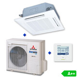 Mitsubishi FDT71VH Singlesplit Airco 7,1kW Cassette 90x90cm met Hyper-Inverter