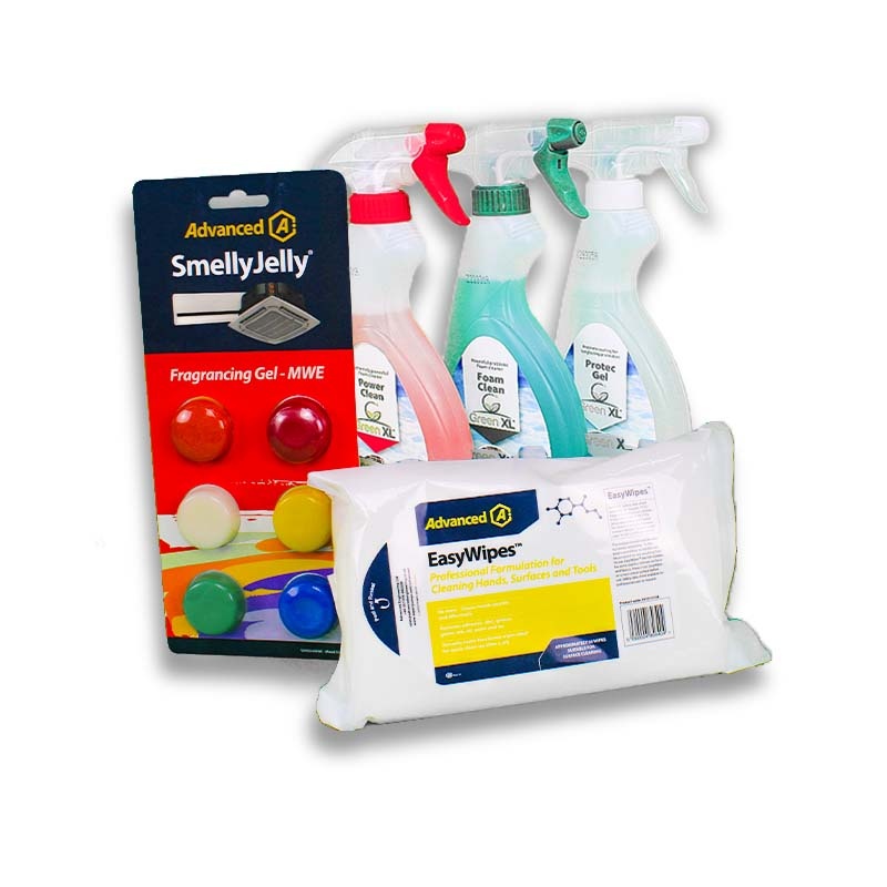 Compleet Onderhoudspakket Airco (2x 500ml) + Protec Gel + Geurtabletten & EasyWipes
