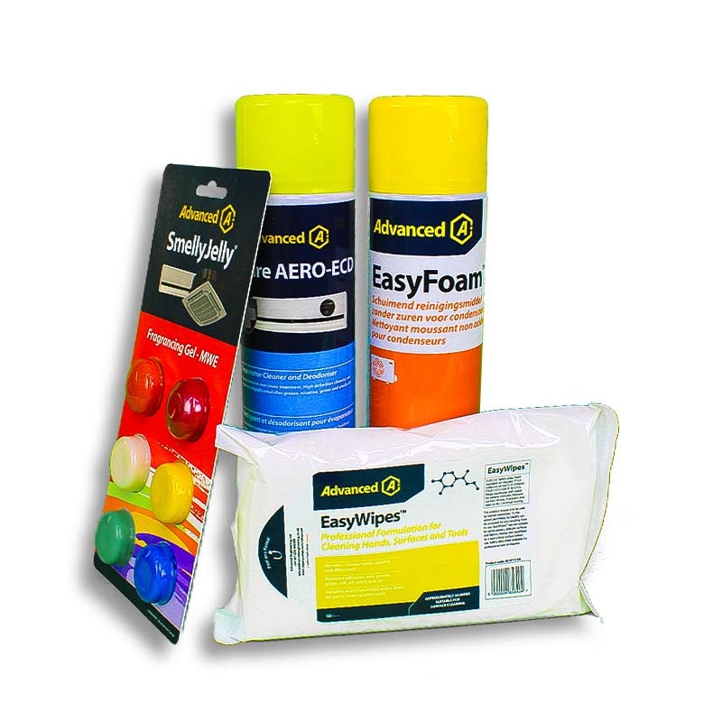 Compleet Onderhoudspakket Airco (2x 600ml) + Geurtabletten & EasyWipes