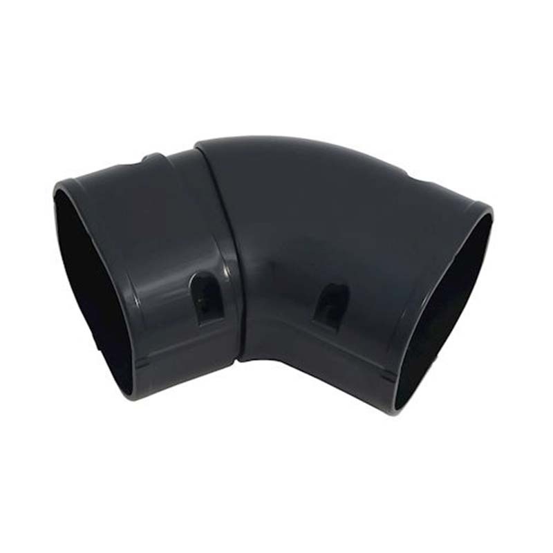 Bocht 45-90° Vlak Verstelbaar PVC Antraciet Inaba Denko SKS-77-A 75 mm
