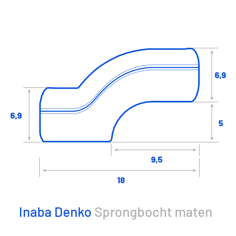 Sprongbocht PVC Antraciet Inaba Denko SIF-77-A 75 mm