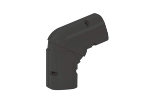 Bocht 45-90° Verstelbaar Plat PVC Zwart Inoac NX-75-Z 75 mm