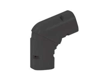 Bocht 45-90° Verstelbaar Plat PVC Zwart Inoac NX-75-Z 75 mm