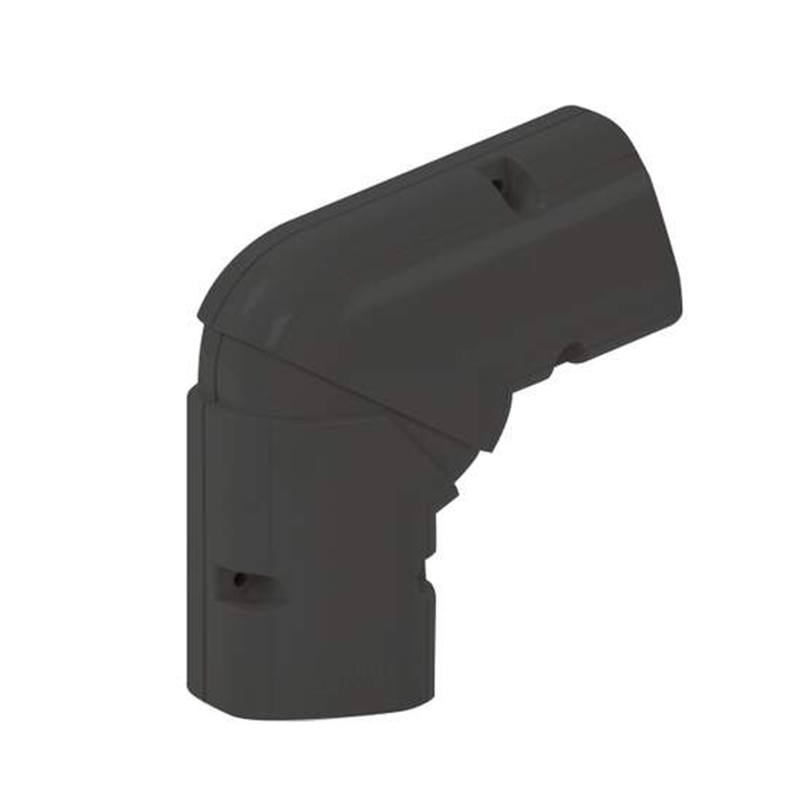 Bocht 45-90° Verstelbaar Plat PVC Zwart Inoac NX-75-Z 75 mm