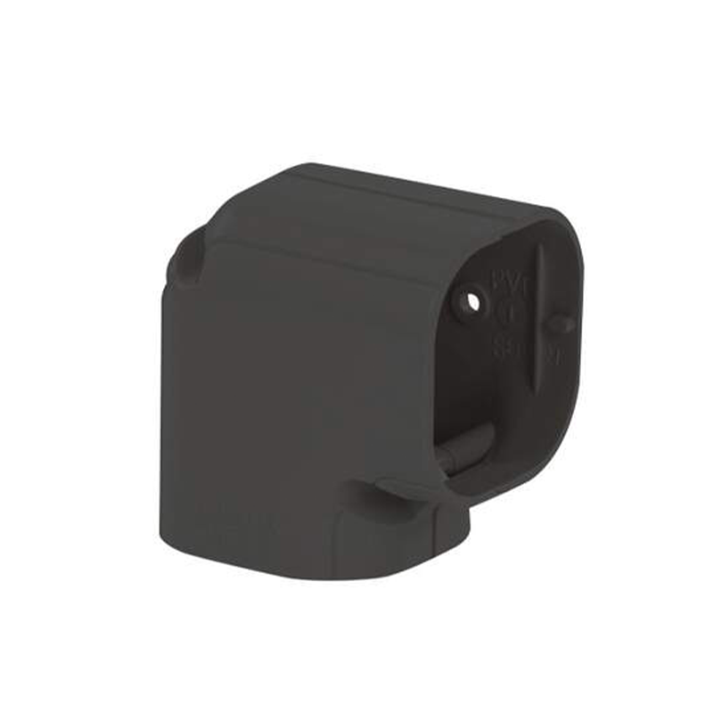 Bocht 90° Kort Plat PVC Zwart Inoac NH-75BK 75 mm