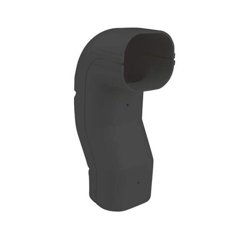 Sprongbocht (S-bocht) zwart PVC – 75 mm – Inoac NZK-75BK